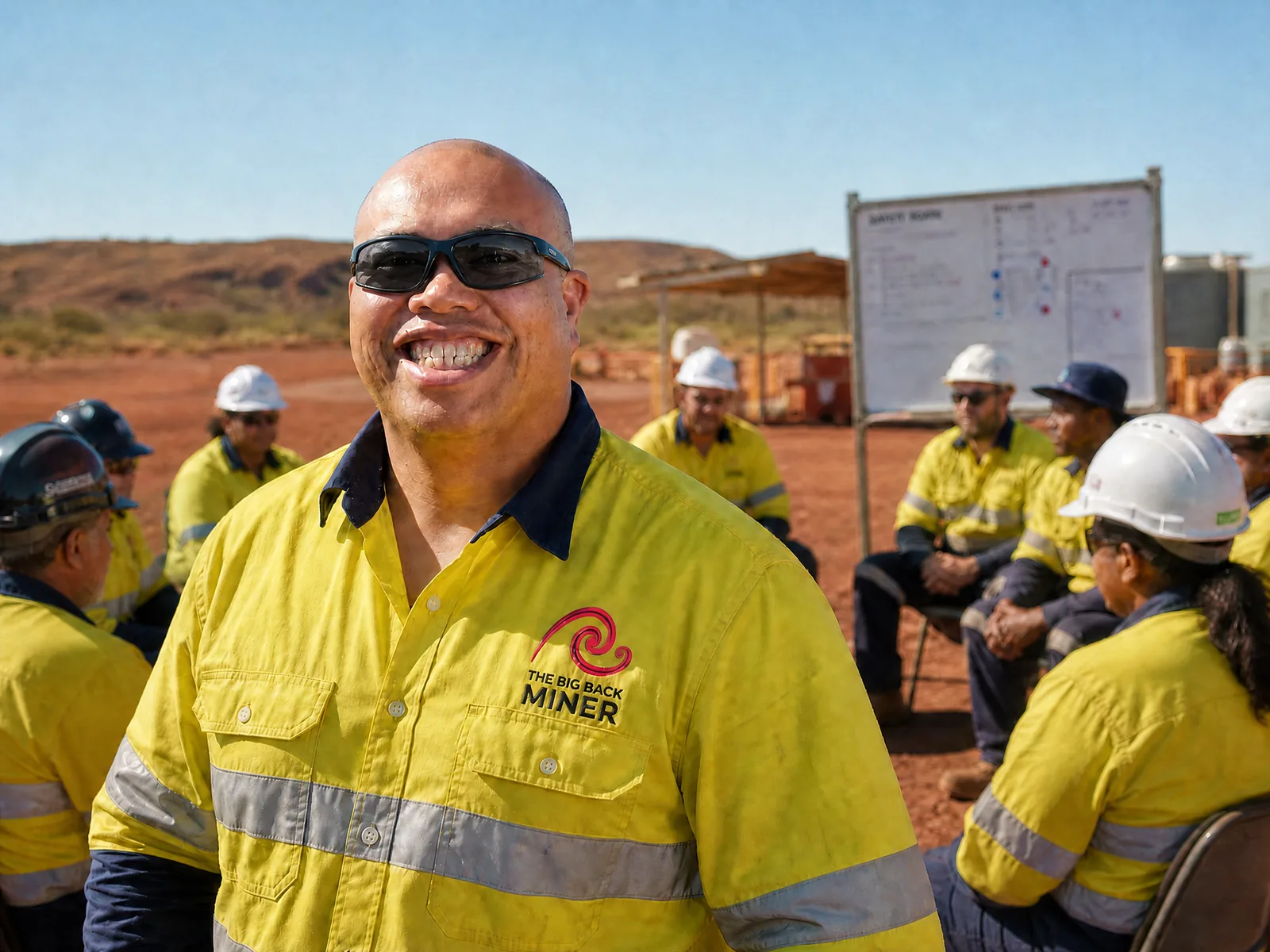 Phill Mason wearing high-visibility workwear on a Western Australian mining site